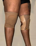 PolEssentials Grippy Gel Knee Pads in light brown–soft compression knee pads for dancers.
