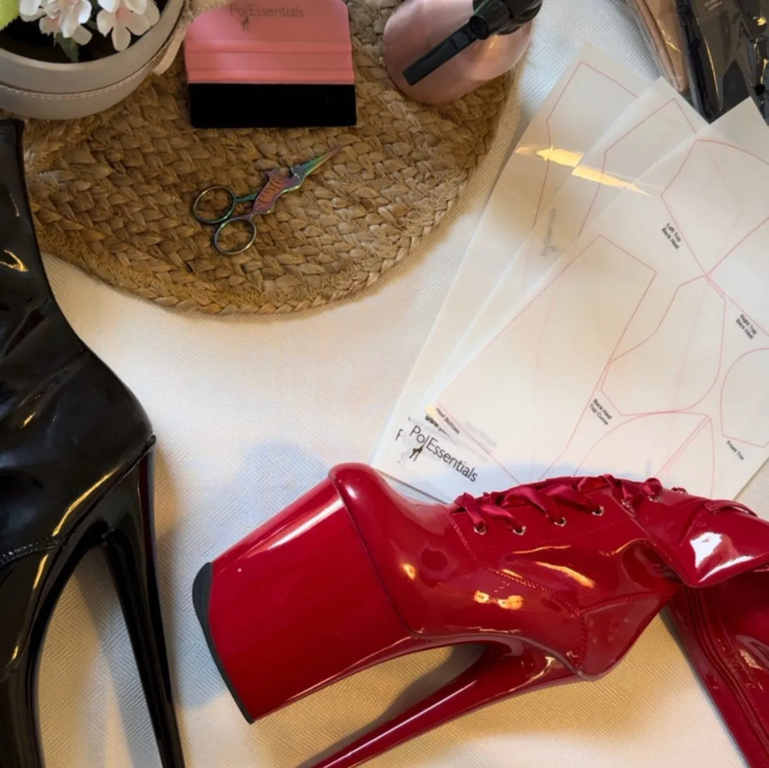 PolEssentials Heel Wrapz Shoe Protector designed for pole dancing shoes.