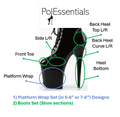 PolEssentials Heel Wrapz Shoe Protectors for pole dancing in black and clear variants